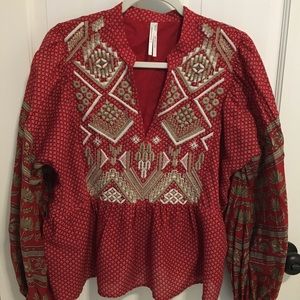 Anthropologie embroidered decorative top